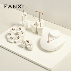 FANXI luxury Beige Microfiber earring display stand
