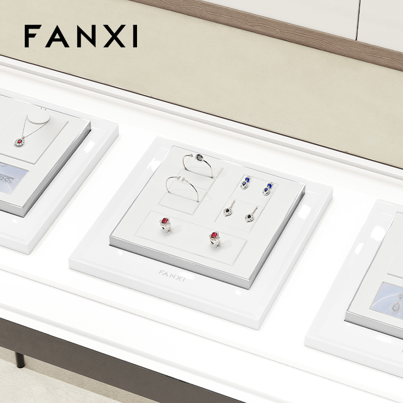 FANXI high quality White Metal Microfiber Paint jewelry display