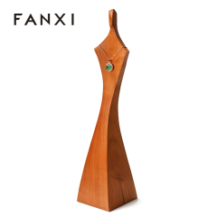 FANXI high quality Wood color and solid wood jewelry display mannequin