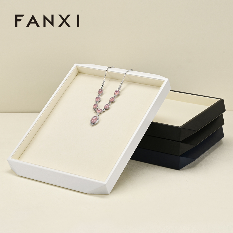 FANXI wholesale Multicolored Microfiber and PU jewelry display trays