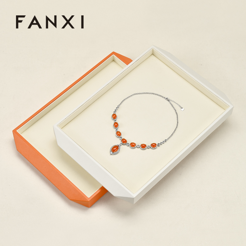 FANXI wholesale Multicolored Microfiber and PU jewelry display trays