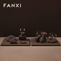 FANXI fashion Brown Microfiber jewellery ring display