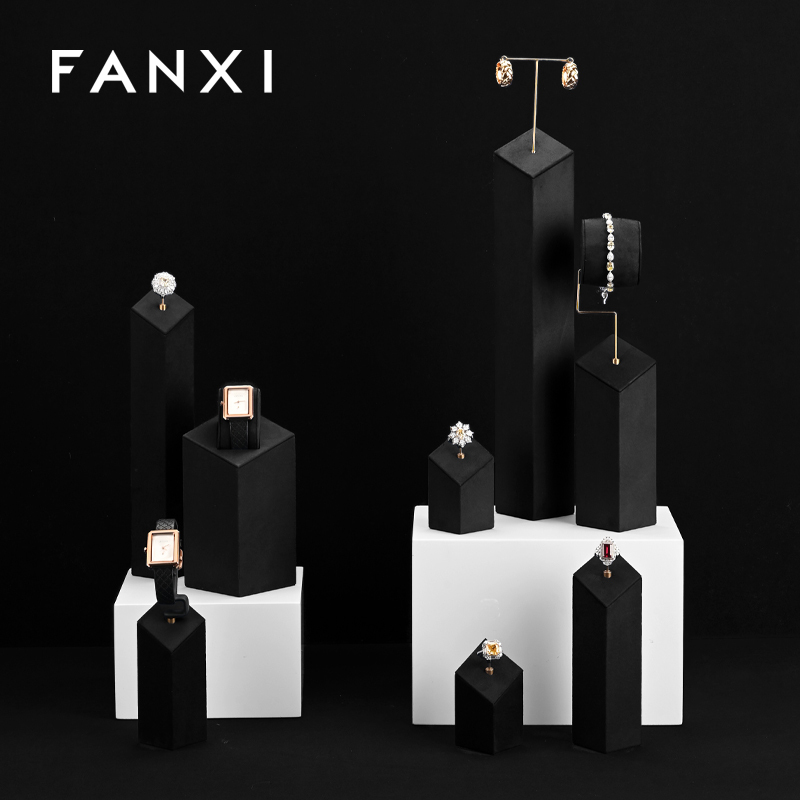 FANXI high end Black Microfiber Jewelry Display earring holder