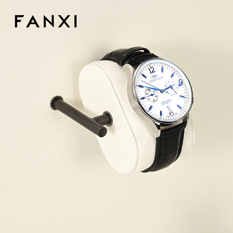 FANXI fashion Beige Microfiber and metal watch display set