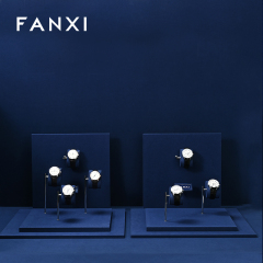 FANXI custom Blue Microfiber and metal wrist watch display stand