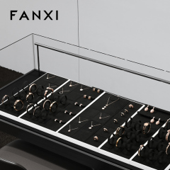 FANXI wholesale Black PU leather display tray jewelry