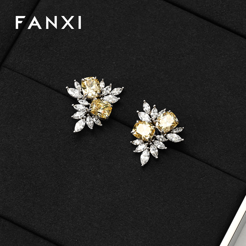 FANXI with logo Black Microfiber metal Jewelry display set series