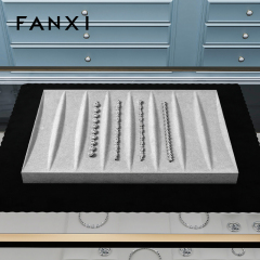 FANXI hot sale Beige Microfiber jewelry organizer trays