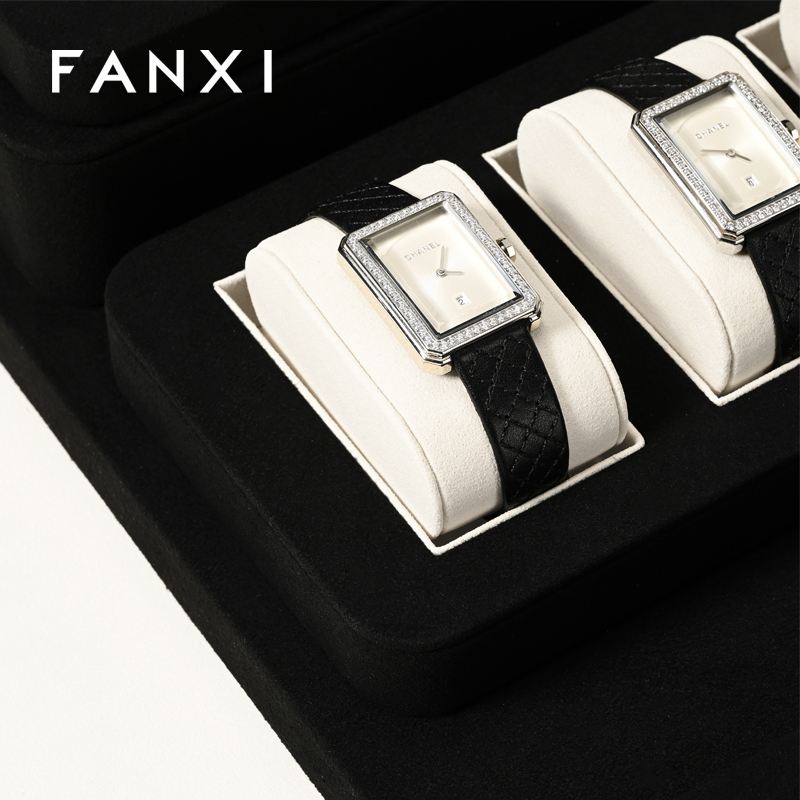 FANXI high end Black Microfiber luxury watch box