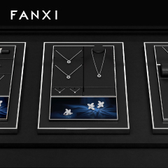 FANXI Black Leather metal luxurious jewelry display