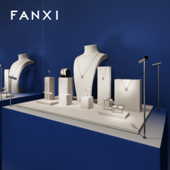 FANXI new arrival Beige Microfiber luxury jewellery display