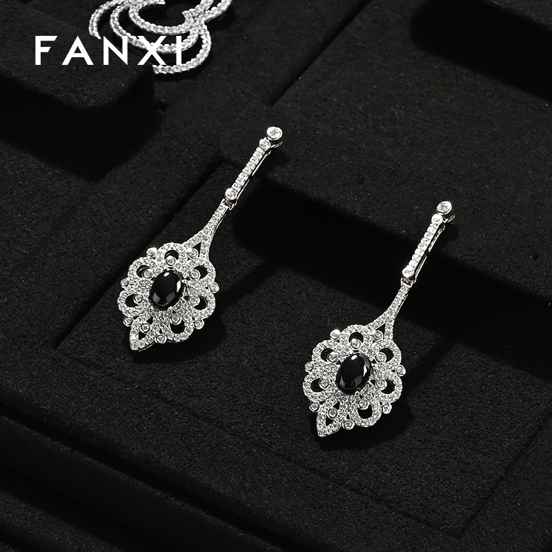 FANXI luxury Black Microfiber Jewelry display set series