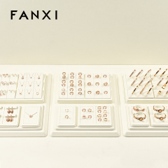 FANXI wholesale white Microfiber metal jewelry ring display