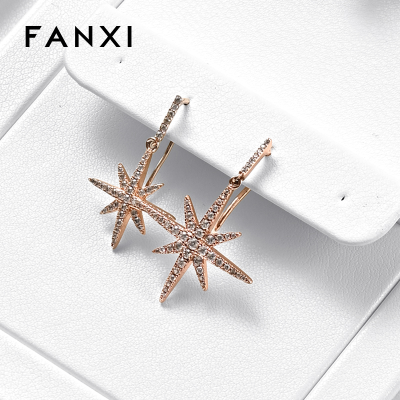 FANXI high quality White PU leather Jewelry ring display