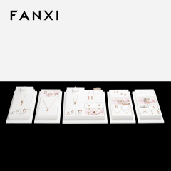 FANXI high end White PU leather display for jewelry