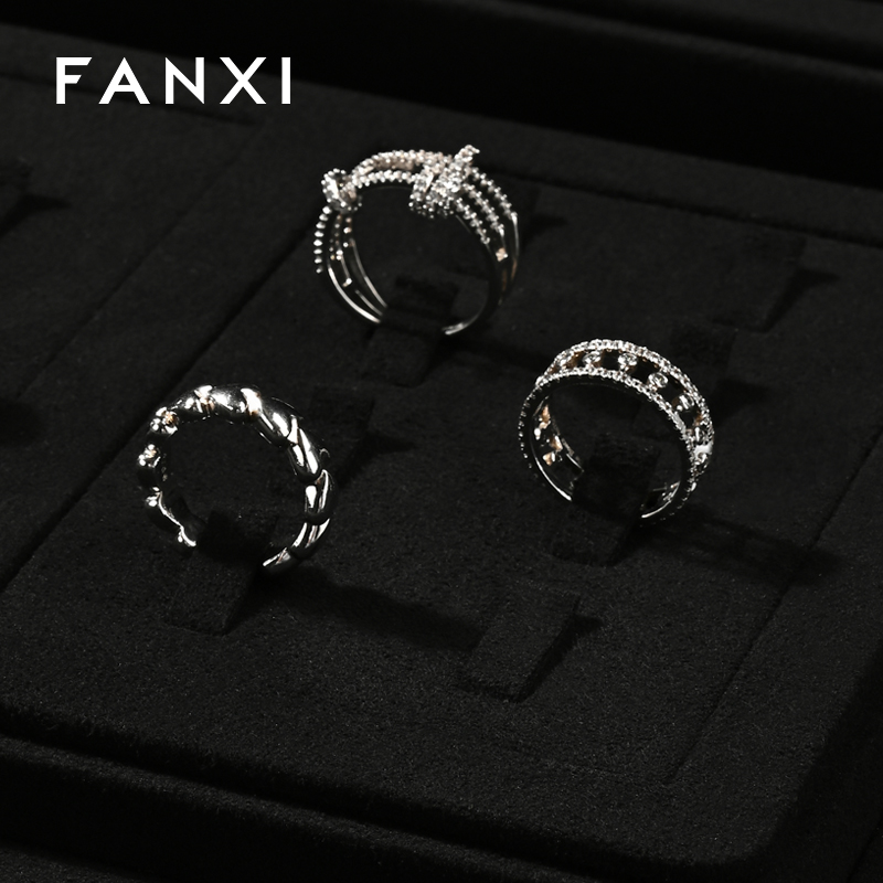 FANXI luxury Black Microfiber Jewelry display set series