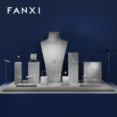 FANXI new arrival Gray Microfiber luxury jewellery display