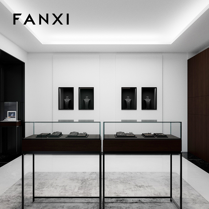 FANXI hot sale Black PU leather Jewelry display set series