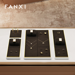 FANXI wholesale Coffee color Metal Jewelry display tray