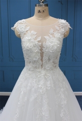 WT4678 Lace,3D flower, Beading ball gown