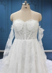 WT4866 Sweetheart Full French lace with boning line, with detachable sleeves