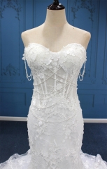 WT4699 Sweetheart Mermaid dress, unique lace flower