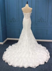 WT4699 Sweetheart Mermaid dress, unique lace flower