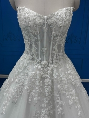 WT4742 Cat ear neckline, luxury lace beading sparkle gown
