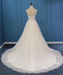 WT4688 Slim traps light Tulle Aline, V-neck, special lace applique