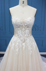 WT4687 Lovely new lace Tulle Aline, Sweet heart V-waist line