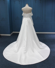 WT4675A Satin Aline with two sets detachable sleeves