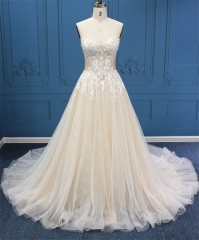 WT4687 Lovely new lace Tulle Aline, Sweet heart V-waist line