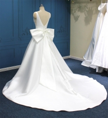 WT4826 New stunning Design Mikado Ball Gown, straps Vneck, detachable bow
