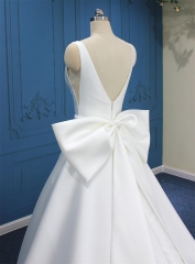 WT4826 New stunning Design Mikado Ball Gown, straps Vneck, detachable bow