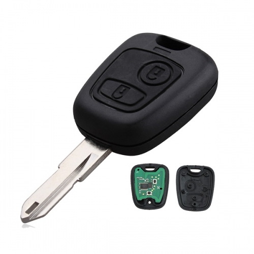 CN009024 Remote Key 2 Buttons 433Mhz for PEUGEOT 206 207 Car Keyless Entry Fob ID46 Chip NE72 Blade