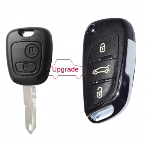 CN009015 NEW DS Style Keyless Entry Fob 3 Buttons 434mhz ID46 Chip Folding key for Peugeot 206 207 206CC