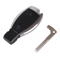 CS002004 2 BUTTONS FOR MERCEDES BENZ 2005-08 Waterproof SMART KEY FOB REMOTE SHELL CHROME CASE Holder Insert Key