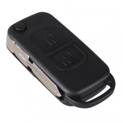 CS002025 Car Style 2 Button Flip Folding Key Shell Case Entry Remote Key Cover Replacement for Mercedes Benz A C E S