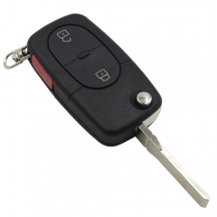 CS008001 2 +1 Panic 3 Button Folding Flip Remote Key Shell Fit For Audi A3 A4 S4 Uncut Blade Fob Case Cover