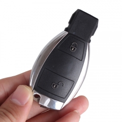 CS002004 2 BUTTONS FOR MERCEDES BENZ 2005-08 Waterproof SMART KEY FOB REMOTE SHELL CHROME CASE Holder Insert Key