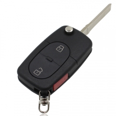 CS008001 2 +1 Panic 3 Button Folding Flip Remote Key Shell Fit For Audi A3 A4 S4 Uncut Blade Fob Case Cover