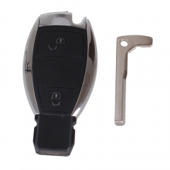 CS002004 2 BUTTONS FOR MERCEDES BENZ 2005-08 Waterproof SMART KEY FOB REMOTE SHELL CHROME CASE Holder Insert Key