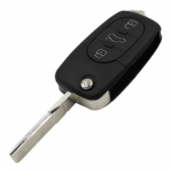 CS008008 4 Buttons Remote Flip Folding Key Shell Case Keyless Fob For Audi A4 A6 A8 TT Quattro S4 S6 S8 3+1 Panic CR2032