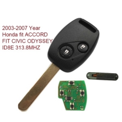 CN003003 2003-2007 Honda Remote Key 2 Button and Chip fit ACCORD FIT CIVIC ODYSS...
