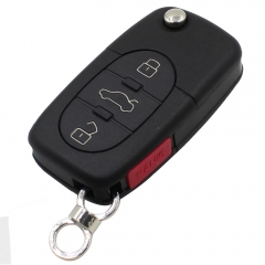 CS008008 4 Buttons Remote Flip Folding Key Shell Case Keyless Fob For Audi A4 A6...