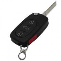 CS008008 4 Buttons Remote Flip Folding Key Shell Case Keyless Fob For Audi A4 A6 A8 TT Quattro S4 S6 S8 3+1 Panic CR2032