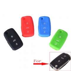 CS001014 3 Buttons Silicone Car Key Cover For VW Volkswagen Passat Polo Golf Tou...