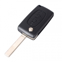 CS009024 3 Button Remote Flip Folding Key Shell Case Fob For Peugeot 307 407 308...