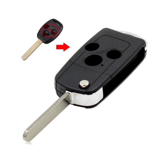 CS003028 3 Buttons Hot Uncut Blade Folding Car Key Shell Flip Remote Car Key Case For Honda Accord Fit Flip Car Key Cover