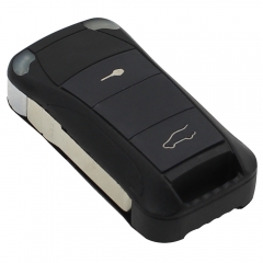 CS005001 2 Button Folding Remote Key Shell Fob for Porsche Cayenne GTS Uncut Blade